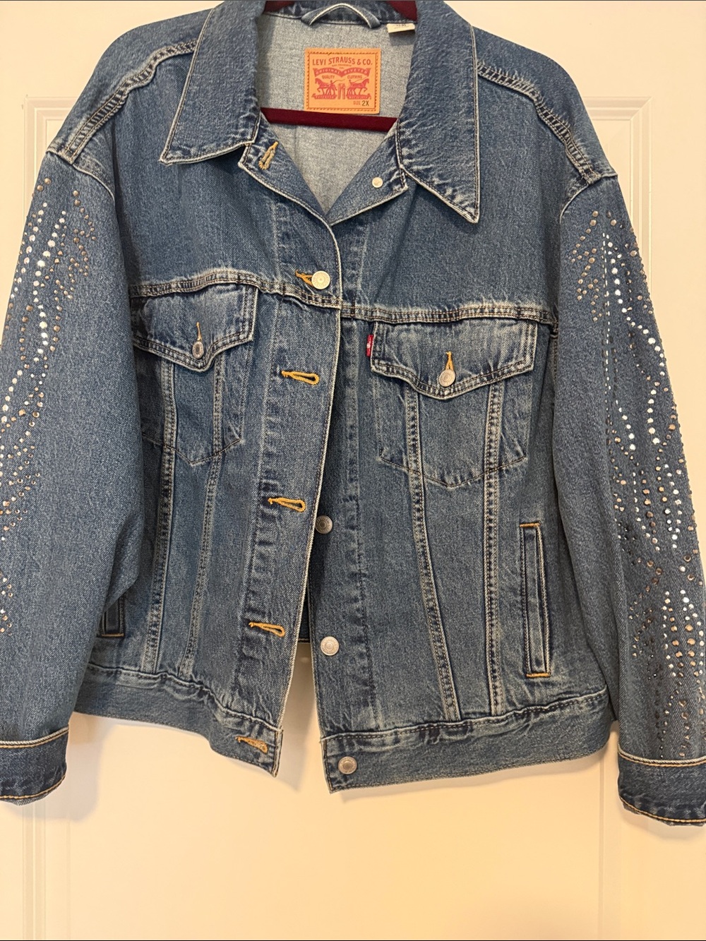 Levi's Blue Denim Jacket with Studded Sleeves